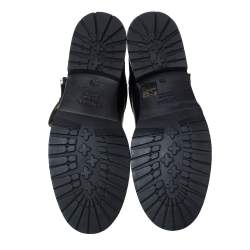 Pre Owned Le Silla Black Leather And Leopard Print Pony Hair Ankle Boots Size 39