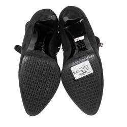 Pre Owned Le Silla Black Suede Stivaletto Ankle Boots Size 40