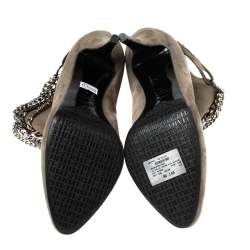 Pre Owned Le Silla Grey Nubuck Leather Ankle Boots Size 40