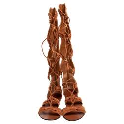 Pre Owned Le Silla Brown Suede Gladiator Sandals Size 41