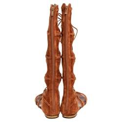 Pre Owned Le Silla Brown Suede Gladiator Sandals Size 41