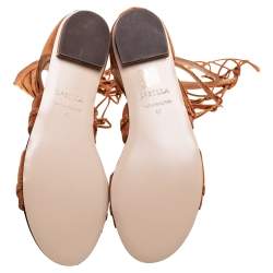 Pre Owned Le Silla Brown Suede Gladiator Sandals Size 41