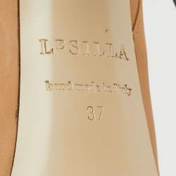 Pre Owned Le Silla Caramel Brown Leather Knee Length Boots Size 37