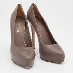 Le Silla Grey Leather Platform Pumps Size 38