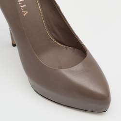 Le Silla Grey Leather Platform Pumps Size 38