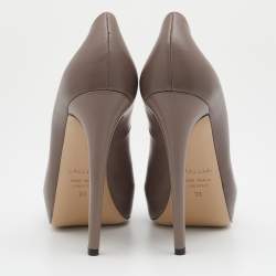 Le Silla Grey Leather Platform Pumps Size 38