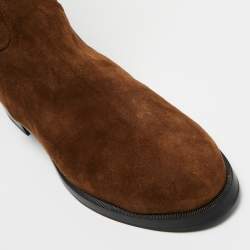 Pre Owned Le Silla Brown Suede Knee Length Boots Size 41