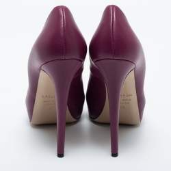 Pre Owned Le Silla Purple Leather Platform Pumps Size 38