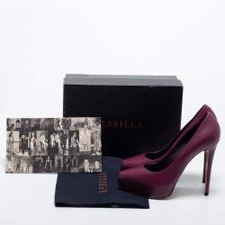 Pre Owned Le Silla Purple Leather Platform Pumps Size 38