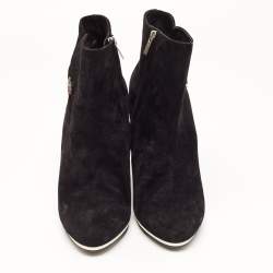 Le Silla Black Suede Wedge Ankle Boots Size 40