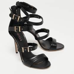 Le Silla Black Leather Minerva Strappy Sandals Size 40