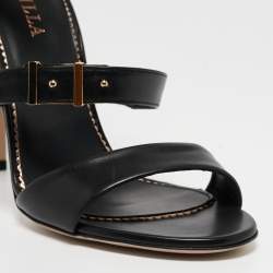 Le Silla Black Leather Minerva Strappy Sandals Size 40