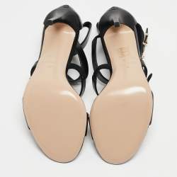 Le Silla Black Leather Minerva Strappy Sandals Size 40