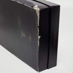 Pre Owned Le Silla Brown Leather Chain Detail Knee Length Boots Size 38