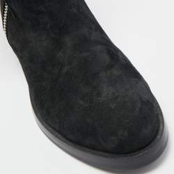 Le Silla Black Suede Fringe Detail Knee Length Boots Size 37.5