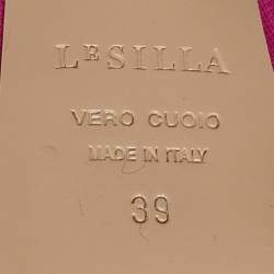 Pre Owned Le Silla Pink Leather Peep Toe Slingback Pumps Size 39  