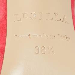 Pre Owned Le Silla Pink Suede Ankle Strap Sandals Size 38.5