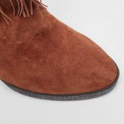 Le Silla Brown Suede Fringe Ankle Boots Size 37.5