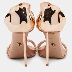 Pre Owned Le Silla Metallic Leather Ankle Strap Sandals Size 37