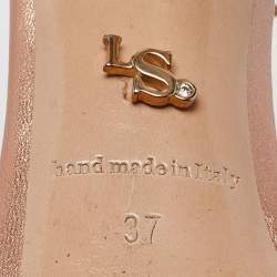 Pre Owned Le Silla Metallic Leather Ankle Strap Sandals Size 37