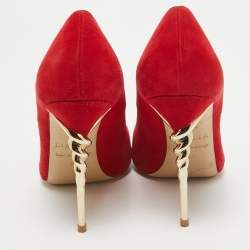 Pre Owned Le Silla Red Suede Pointed Toe Pumps Size 39