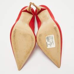Pre Owned Le Silla Red Suede Pointed Toe Pumps Size 39