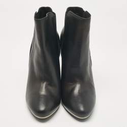 Le Silla Black Leather Ankle Length Boots Size 40