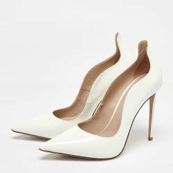 Pre Owned Le Silla White Patent Leather Pumps Size 39.5