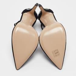 Le Silla Black Suede Crystal Embellished Mary Jane Pumps Size 38.5