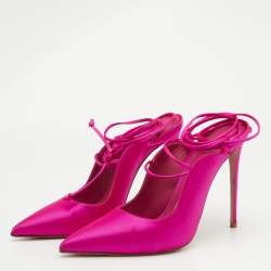 Le Silla Pink Satin Ivy 130mm Ankle Wrap Pumps Size 40