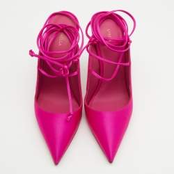 Le Silla Pink Satin Ivy 130mm Ankle Wrap Pumps Size 40