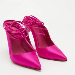 Le Silla Pink Satin Ivy 130mm Ankle Wrap Pumps Size 40