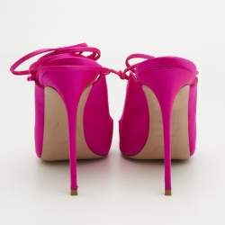 Le Silla Pink Satin Ivy 130mm Ankle Wrap Pumps Size 40
