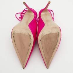 Le Silla Pink Satin Ivy 130mm Ankle Wrap Pumps Size 40