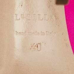 Le Silla Pink Satin Ivy 130mm Ankle Wrap Pumps Size 40