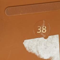 Pre Owned Le Silla Beige Patent Leather Butterfly Platform Wedge Sandals Size 38