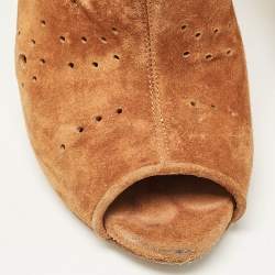 Le Silla Brown Suede Ankle Length Boots Size 37.5