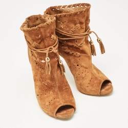 Le Silla Brown Suede Ankle Length Boots Size 37.5