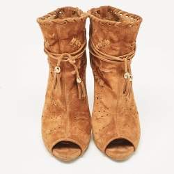 Le Silla Brown Suede Ankle Length Boots Size 37.5