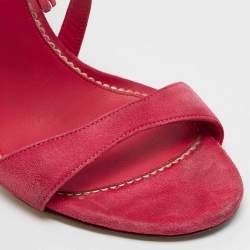 Le Silla Pink Suede Ankle Strap Sandals Size 40