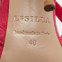 Le Silla Pink Suede Ankle Strap Sandals Size 40