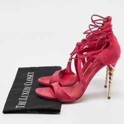Le Silla Pink Suede Ankle Strap Sandals Size 40