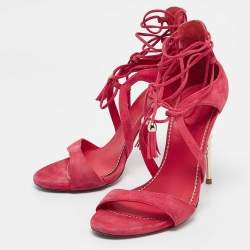 Le Silla Pink Suede Ankle Strap Sandals Size 40