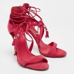 Le Silla Pink Suede Ankle Strap Sandals Size 40