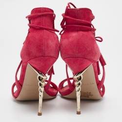 Le Silla Pink Suede Ankle Strap Sandals Size 40