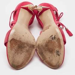 Le Silla Pink Suede Ankle Strap Sandals Size 40