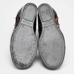 Pre Owned Le Silla Brown/Black Calf Leather and Leather Wedge Sneakers Size 36