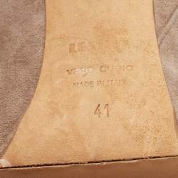 Le Silla Beige Suede Pointed Toe Knee Length Boots Size 41