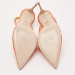 Le Silla Orange Leather Slingback Pumps Size 38