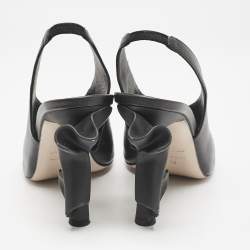 Le Silla Black Leather Candy Peep Toe Pumps Size 38